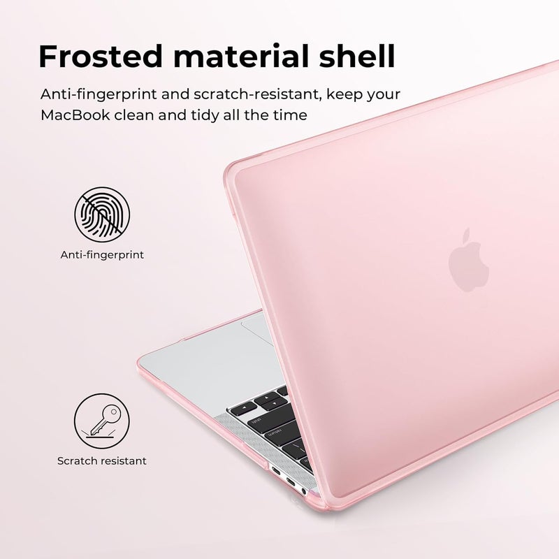BlueSwan Anti-Cracking Hard Shell Case for MacBook Pro 13 inch, M2/M1 2025 2022-2017 A2338 A2289 A2251 A2159 A1989 A1706 A1708, Scratch Resistant & Drop-Protection Soft TPU Bumper, Frosted Baby Pink - Image 5